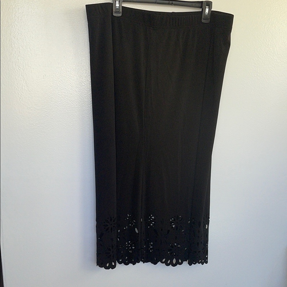 Womens Black Skirt with Floral Cutouts see measurements runs small
